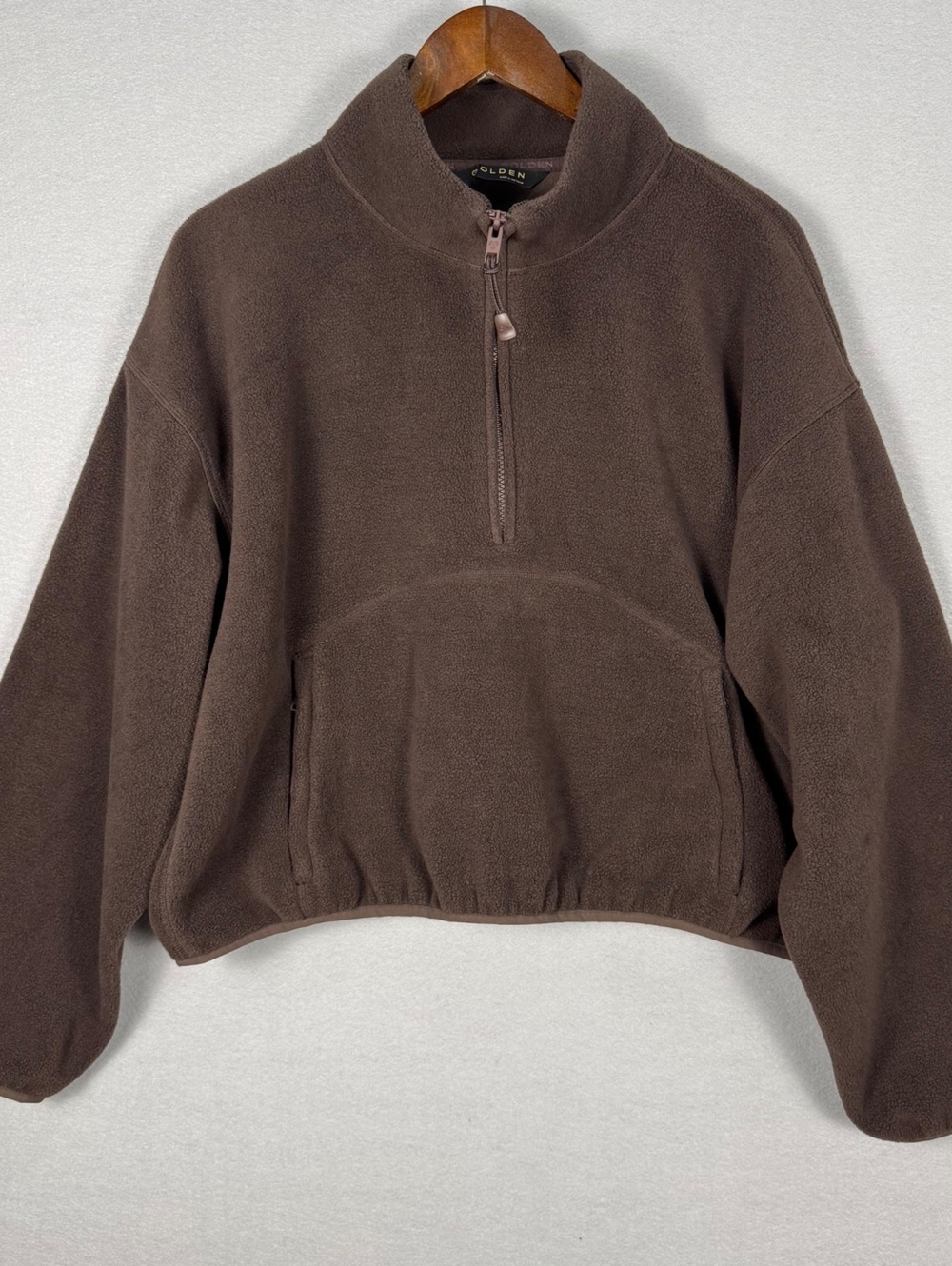 Aritzia Golden Terrain 1/2 Zip Fleece Brown Oversized